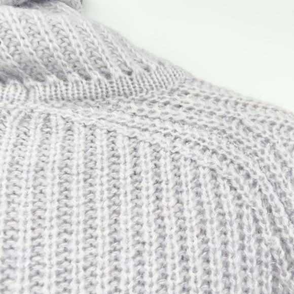 Zara Womens Fall Italian Knit Turtleneck Cropped Pullover Sweater Size M Purple - Picture 4 of 5